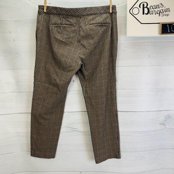 J Jill Womens Bi Stretch Dress Pant Multicolor Check Ankle Flat Front Size 10 - Picture 6 of 12